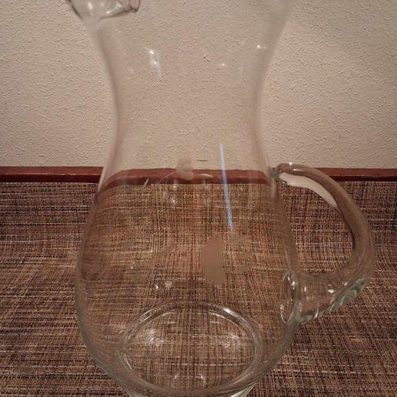 Princess House Heritage Crystal Pitcher 10 in tall, 4 1/2  inches width Etched - Picture 2 of 11
